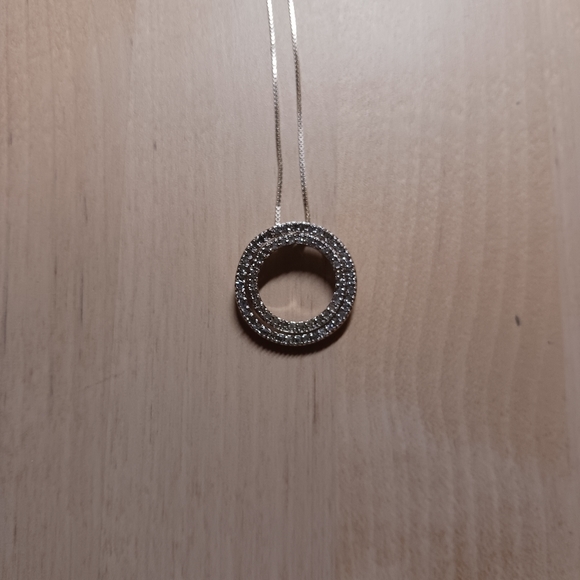 Diamond Necklace Pendant in Sterling Silver - Picture 4 of 8